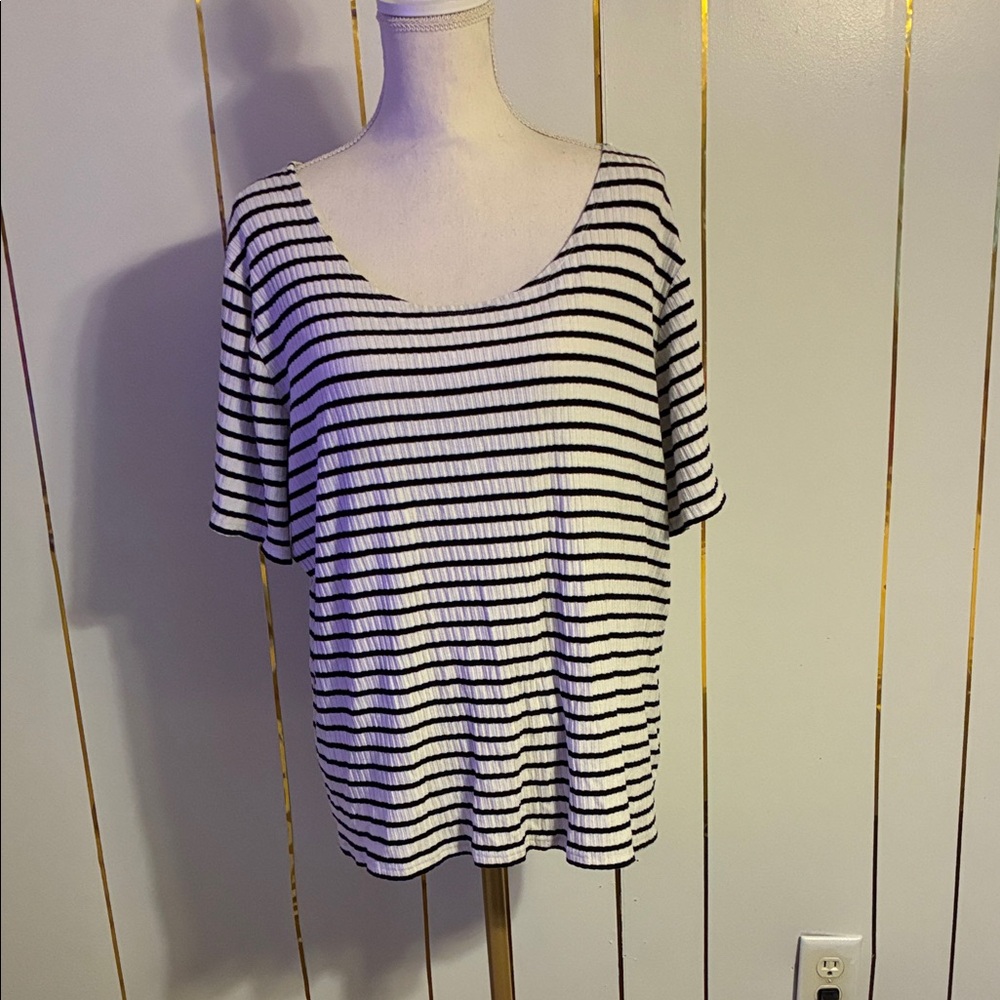 Striped Black and White Women's Top